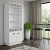 29" White Wood Bar Cabinet With Two Doors