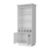29" White Wood Bar Cabinet With Two Doors