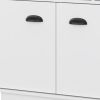 29" White Wood Bar Cabinet With Two Doors