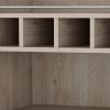 22" Oak Wood Rolling Bar Cart With Wine Storage