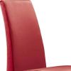 Set of Two Red and Silver Upholstered Faux Leather Dining Side Chairs