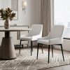 Set of Two White and Black Faux Leather Dining Side Chairs