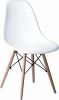 Set of Two White And Brown Heavy Duty Plastic Dining Side Chairs