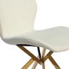 Set of Four White And Gold And White Faux Leather Dining Side Chairs