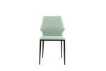Set of Four Light Green And Black And Light Green Faux Leather Dining Side Chairs