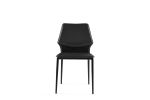 Set of Four Black Faux Leather And Heavy Duty Plastic Dining Side Chairs