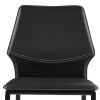 Set of Four Black Faux Leather And Heavy Duty Plastic Dining Side Chairs
