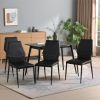 Set of Four Black Faux Leather And Heavy Duty Plastic Dining Side Chairs