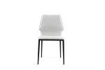 Set of Four White And Black Faux Leather And Heavy Duty Plastic Dining Side Chairs