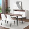 Set of Four White And Black Faux Leather And Heavy Duty Plastic Dining Side Chairs