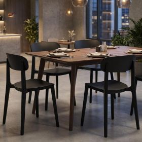 Set of Four Black Heavy Duty Plastic Dining Side Chairs