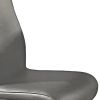 Set of Two Gray And Silver Faux Leather And Metal Dining Side Chairs