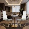 Set of Two White And Gold And White Faux Leather Dining Side Chairs