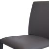 Set of Four Gray Upholstered Faux Leather Dining Side Chairs