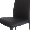 Set of Four Black Upholstered Faux Leather Dining Side Chairs