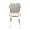 Set of Four Cream And Gold Fabric And Velvet And Metal Dining Side Chairs