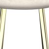 Set of Four Cream And Gold Fabric And Velvet And Metal Dining Side Chairs