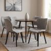 Set of Four Gray And Black Fabric And Velvet And Metal Dining Side Chairs