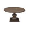 54" Brown Solid Wood Pedestal Base Round Top Dining Table