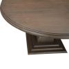 54" Brown Solid Wood Pedestal Base Round Top Dining Table