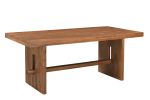 75" Brown Solid Wood Trestle Base Dining Table