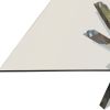 60" Clear and Silver Glass and Metal Cross Leg Base Square Dining Table