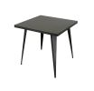 32" Gray Steel and Metal Square Dining Table