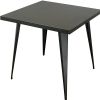 32" Gray Steel and Metal Square Dining Table