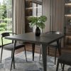 32" Gray Steel and Metal Square Dining Table