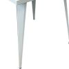 32" White Steel and Metal Square Dining Table