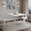 32" White Steel and Metal Square Dining Table
