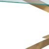 87" Clear and Gold Glass and Metal Cross Leg Base Dining Table