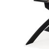 47" Gray White and Black Ceramic and Metal Self-Storing Leaf Cross Leg Base Oval Extendable Dining Table