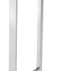 59" White and Silver Wood and Metal Pedestal Base Square Dining Table