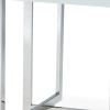 59" White and Silver Wood and Metal Pedestal Base Square Dining Table