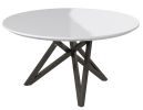 47" White and Gray Wood and Stainless Steel Cross Leg Base Round Top Dining Table