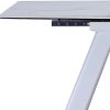 71" Gray and White Ceramic and Metal Self-Storing Leaf Extendable Dining Table