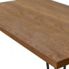 63" Brown and Black Wood And Metal Dining Table