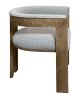 chairGray and Brown Upholstered Boucle Open Back Dining Arm Chair