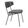 Set of Two Gray and Black Upholstered Faux Leather Open Back Dining Side Chairs