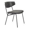 Set of Two Gray and Black Upholstered Faux Leather Open Back Dining Side Chairs