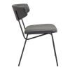 Set of Two Gray and Black Upholstered Faux Leather Open Back Dining Side Chairs