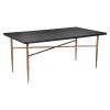 72" Black and Bronze Wood and Steel Dining Table
