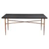 72" Black and Bronze Wood and Steel Dining Table