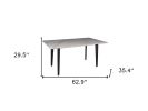 63" Gray Stone and Metal Dining Table