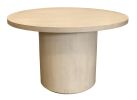 48" Natural Solid Wood Pedestal Base Round Top Dining Table