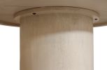 48" Natural Solid Wood Pedestal Base Round Top Dining Table