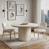 48" Natural Solid Wood Pedestal Base Round Top Dining Table