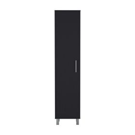 71" Black Wood Pantry Or Storage Cabinet