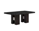 70" Black Faux Marble and Wood Double Pedestal Base Dining Table